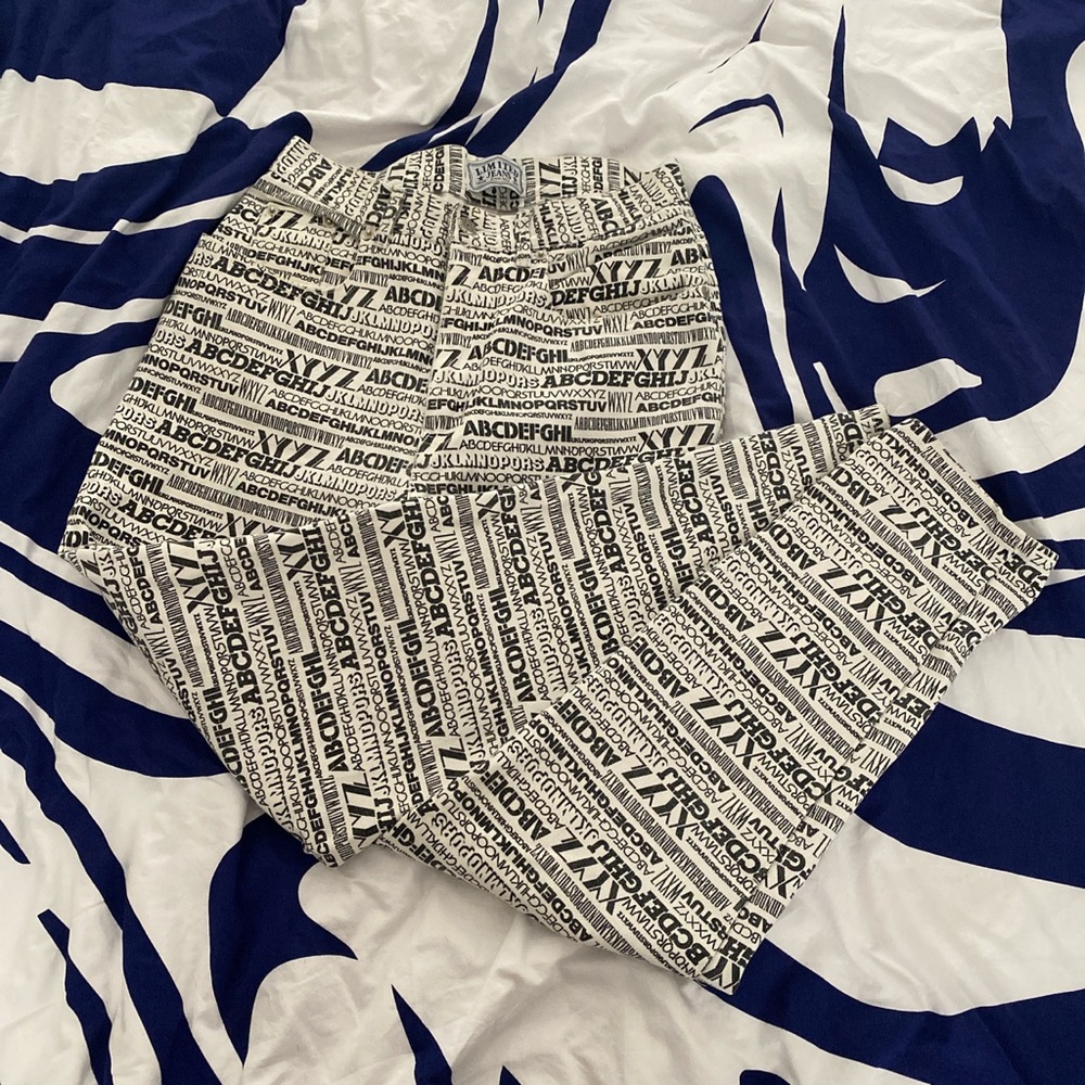 Vintage Alphabet Print Funky Pants